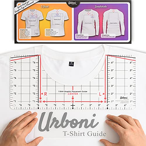 Koogel 8 Pcs Tshirt Ruler, T-Shirt Alignment Guide Tool Tshirt Ruler Guide  T Shirt Rulers to Center Designs for Transparent V-Neck/Round T Ruler  Children Youth Adult Front and Back Measurement