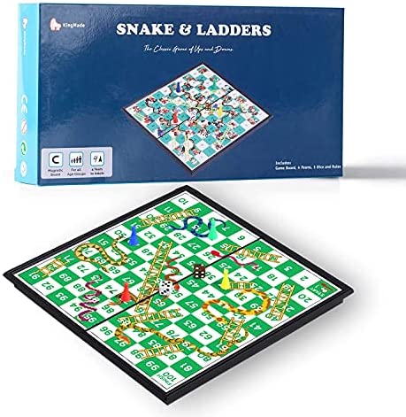 Magnetic Snakes and Ladders Board Game Set - 9.6 Inches