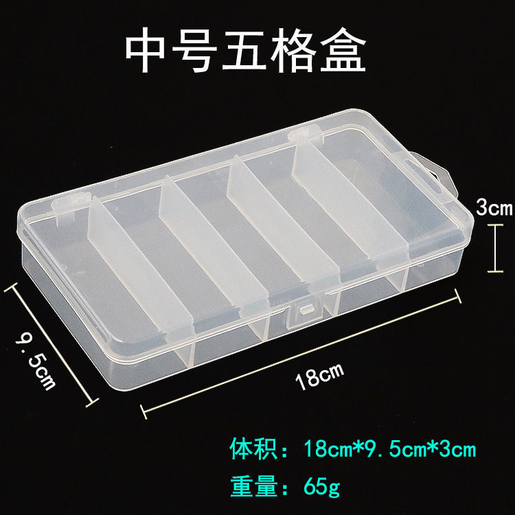 4-24 Compartment Transparent Organiser Box with Removable Sections - 48mm x  235mm x 382mm - Duratool
