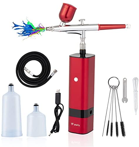 Morovan Airbrush Kit with Compressor - Portable Cordless Airbrush