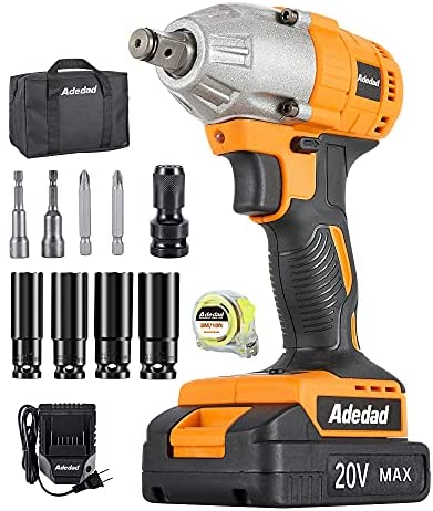 Avid Power 20V MAX Cordless Impact Wrench with 1/2Chuck, Max Torque 330  ft-lbs, 3.0A Li-ion Battery, 4Pcs Driver Impact Sockets, 1 Hour