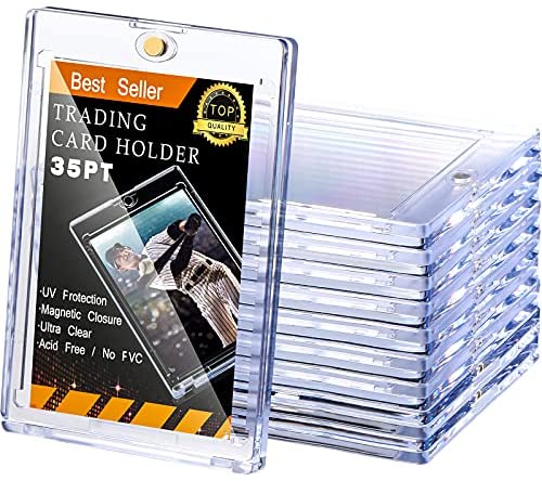 Trading Cards Protector Case Acrylic Clear Baseball Card Holders with Label  Position Hard Card Sleeves (24 Pieces) 