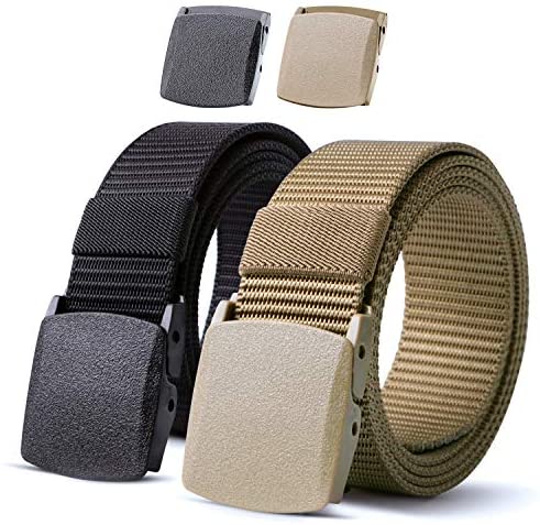 KingMoore Men's Tactical Belt Heavy Duty Webbing Belt Adjustable Military Style Nylon Belts with Metal Buckle