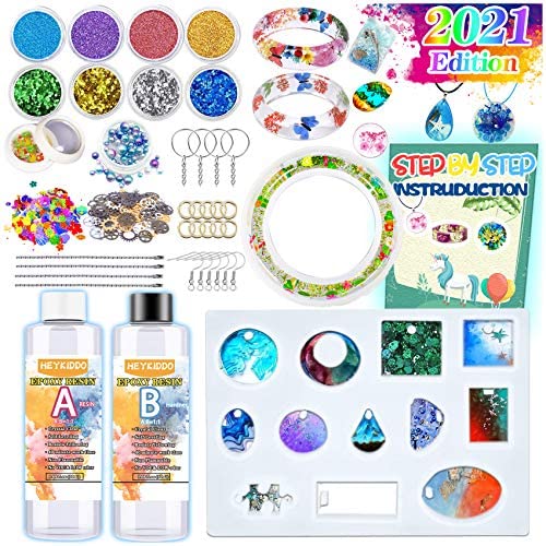 Epoxy Resin Starter Mold Kit Silicone Molds Flowers Art Supplies