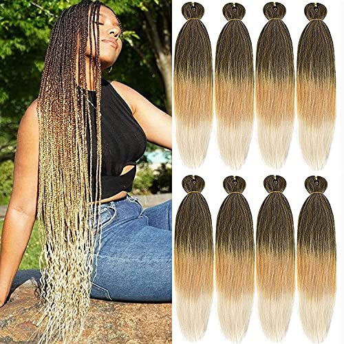 Braiding Hair Pre Stretched Ombre Braiding Hair 30 Inches 8 Packs