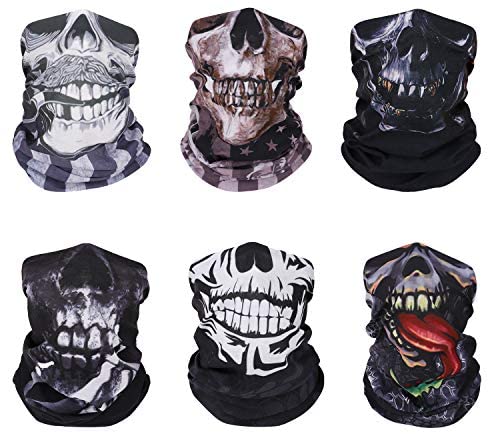 JOEYOUNG Skull Face Mask UV Sun Dust Neck Gaiter Bandana Headwear Motorcycle