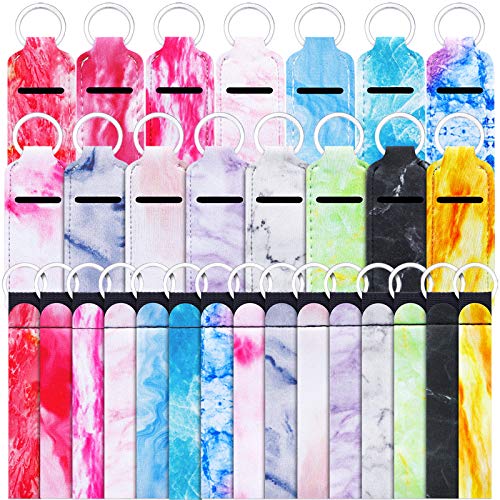 Junkin 40 Pcs Lipstick Holder Keychain Lip Holder, Clip on  Lipstick Pouch Fluffy Ball Keychain with Keyring (Colorful Style) : Beauty  & Personal Care