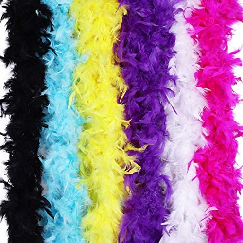  Coceca 6pcs 6.6ft Colorful Feather Boas for Women
