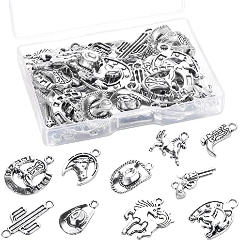  100 Pieces Western Cowboy Charms for Jewelry Making