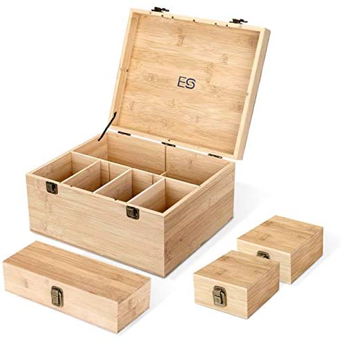  Galt International Storage Boxes - Large & Small Decorative  Storage Box w/Hinged Lid - Classic Design Wood Decor Boxes with Geometric  Opening Clasp - Home & Office Storage - Set of 2 (Orange)