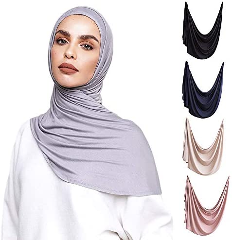 PHOGARY 2 PCS Snap Hijab for Women, Islamic Muslim Ready To Go Instant Hijab  for Women