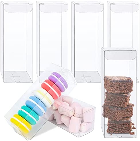 VGOODALL 100 PCS Clear Favor Boxes, 2 x 2 x 2 inches Plastic Small