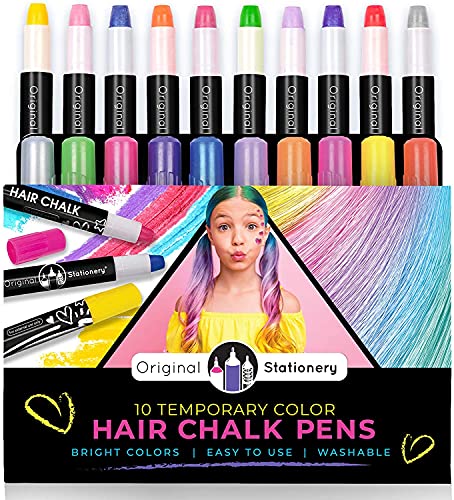 TALLSOCNE Hair Chalk for Kids 8-Color Non-sticky Washable Hair Dye for Kids Hair Chalk for Girls with Dark Hair, Blonde Vibrant Temporary Hair Color