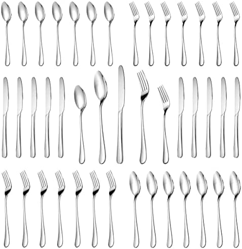 Hiware 48-Piece Silverware Set with Steak Knives for 8, Stainless Steel Flatware  Cutlery Set For Home Kitchen Restaurant Hotel, Mirror Polished, Dishwasher  Safe 