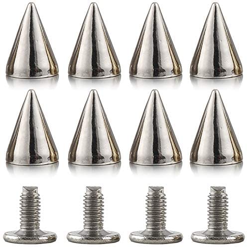  170 Pieces Multiple Sizes Cone Spikes Screwback Studs Rivets  Large Medium Small Metal Tree Spikes Studs for Punk Style Clothing  Accessories DIY Craft Decoration (Silver) : Arts, Crafts & Sewing