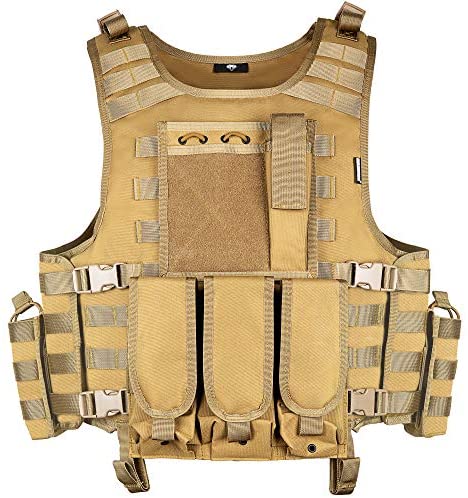 AZB Tactical Vest, Lightweight Airsoft Vest, Adjustable Paintball