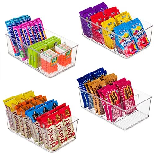  wilfox Pantry Organizer, 5 Pack Clear Organizer Bins with  Removable Dividers, Pantry Organizers and Storage, Fridge Organizer and  Cabinet Organizer for Snack, Pouches, Spice Packets : Home & Kitchen