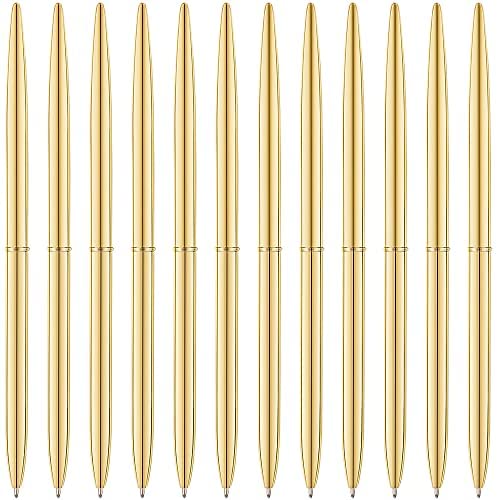 12 Pack Gold Ballpoint Pens for Wedding Guest Book, Bulk Office