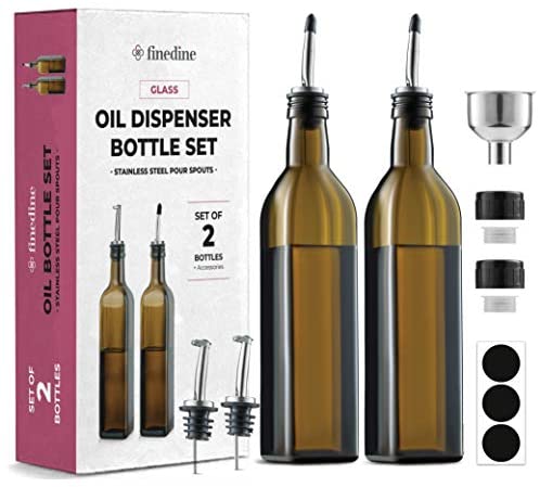 Hsei 12 Pack 17oz Olive Dispenser Bottle for Kitchen Glass Oil and