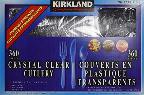 Great Value Everyday Disposable Plastic Forks & Spoons, Clear, 120