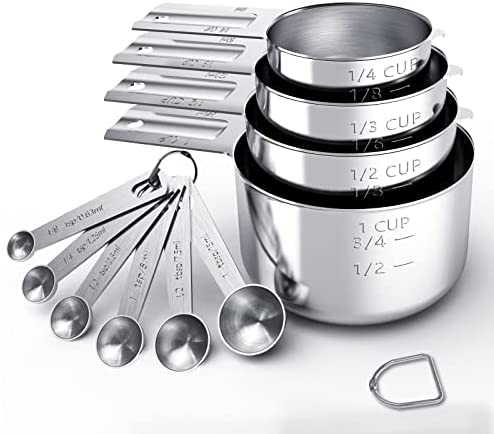 Magnetic Measuring Cups Set Stainless Steel Heavy Duty Metal Measuring Cups  for Dry and Liquid Ingredients (black) - Yahoo Shopping