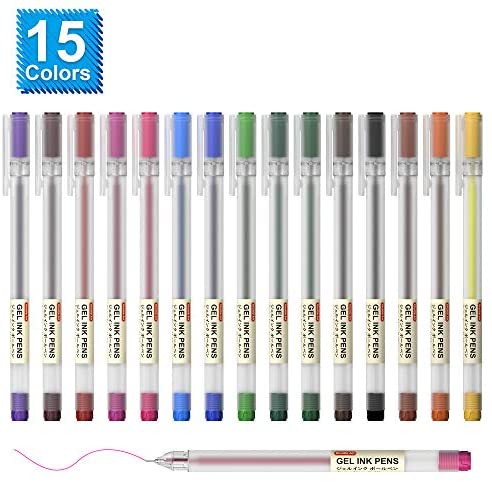  MUJI Gel Ink Ballpoint Pens 0.38mm 9-colors Pack : Office  Products