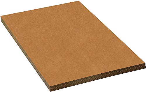 Corrugated Cardboard Sheets 4mm - 3/16 Thick 24x36-25 Pack. Filler Insert  Pads, Brown Frame Backing Rectangular & Square Flat Boards for Art&Crafts