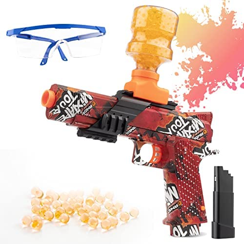 Shop GENERIC Electric Gun Splatter Ball Gel Blaster with Water Beads &  Goggles, Red