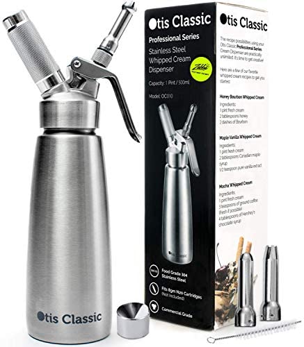 Whip Tek 1L Aluminum Whipped Cream Dispenser - with 3 Plastic Decorator Tips - 1 Count Box, Size: One size, Silver