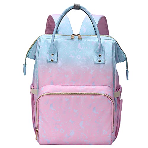 Legestori Diaper Bag Backpack, Baby Girl Diaper Bag, Large Pink Diaper Bag  Backpack Gift for Girls, Floral Printed Backpack for Travel with Insulated