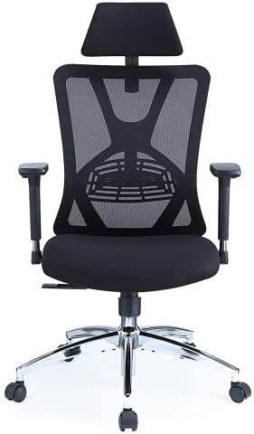 Soontrans Ergonomic Office Chair With Lumbar Support Pillow, Mesh Office  Chair With Adjustable Arms & Headrest, Rocking Office Desk Chair,  Comfortable Ergonomic Chair, Comfy Ergo Chair For Home - Grey 