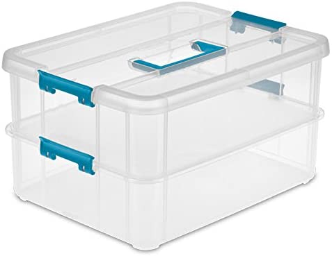 Sterilite 6.25x6.25x15 In Narrow Storage Bin with Carry Handles