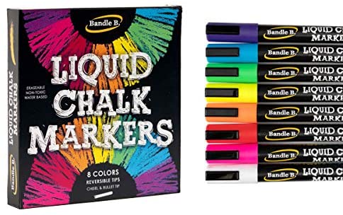 PENGUIN ART SUPPLIES Vibrant Fine Tip Liquid Chalk Marker Set (8