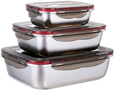 4Pack Stainless Steel Snack Containers, 6oz 304 Stainless Steel Metal Sauce  Food Storage Box Contain…See more 4Pack Stainless Steel Snack Containers