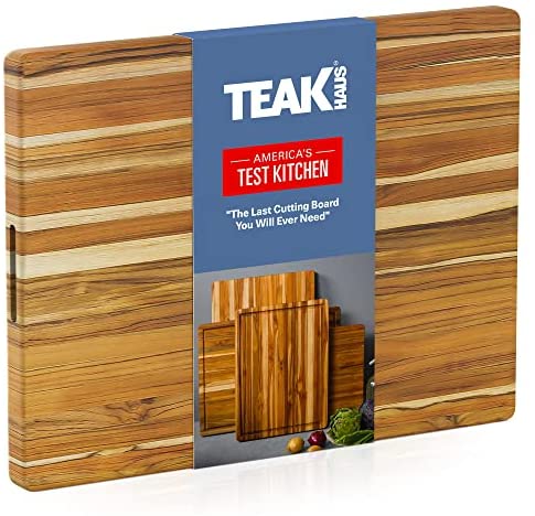 Teakhaus Edge-Grain Professional Cutting Board with Hand Grips 16x12