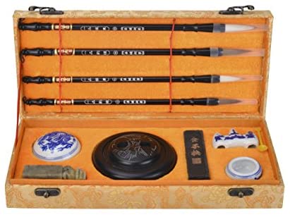 Teagas Chinese Calligraphy Brush Ink Writing Grid Sumi Paper / Xuan Paper / Rice Paper for Chinese Calligraphy Brush Writing Sumi Set