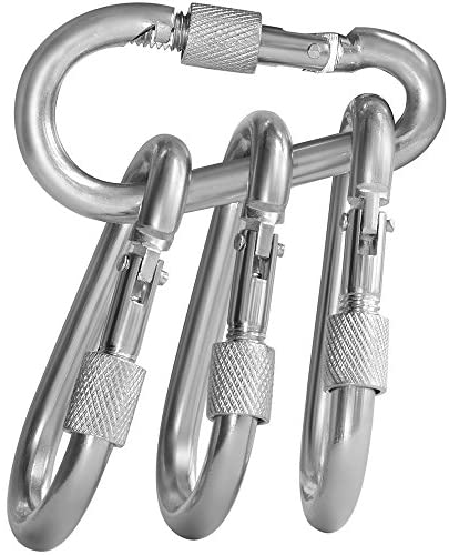 5PCS 304 Stainless Steel Heavy Duty Carabiner Clip Spring Snap Hook (M6)