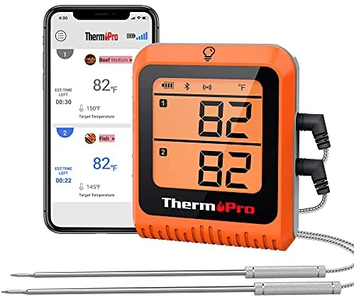 TP09B Digital Wireless Remote Food Cooking Meat BBQ Grill Oven Smoker  Thermometer with Timer