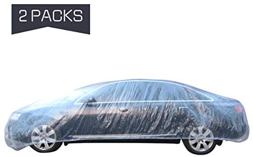  2 Set of Thicken PE Plastic Car Cover- 12.5' x 21.6