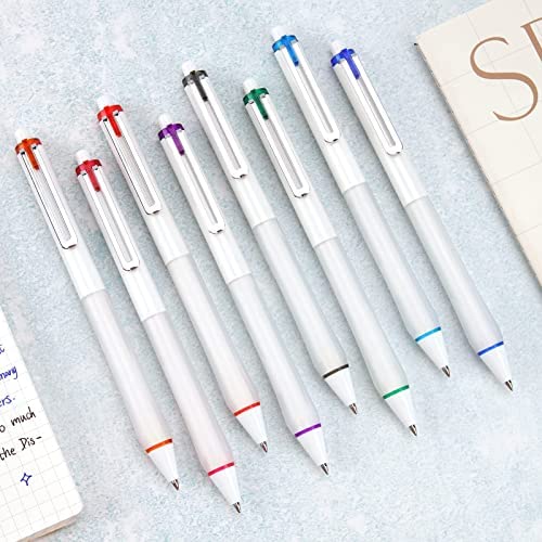 Writech Gel Ink Retractable Pens: Assorted Colors Ink 0.7mm Medium Point Pen  Set, Smooth Writing Multi Colored No Bleed Pens Bulk for Journaling 8ct 