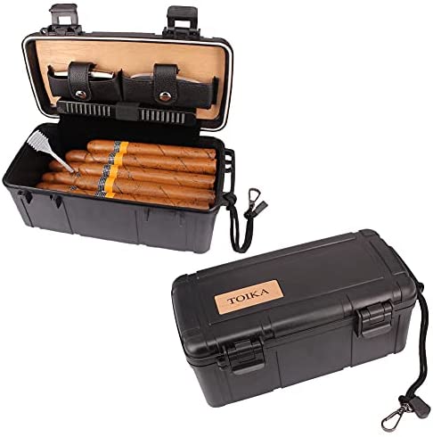 TISFA Cigar Travel Humidor Case with Cigar Cutter and Cigar Stand, Portable  Cigar Humidor, Waterproof Cigar Box Holds up to 4 Cigars - Cigars Gift Set