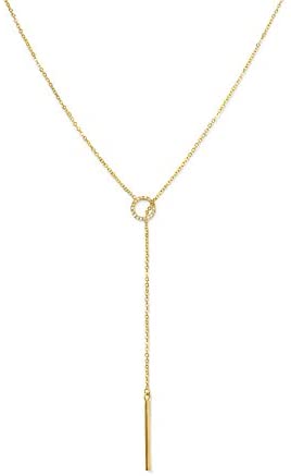 gold necklace with long pendant