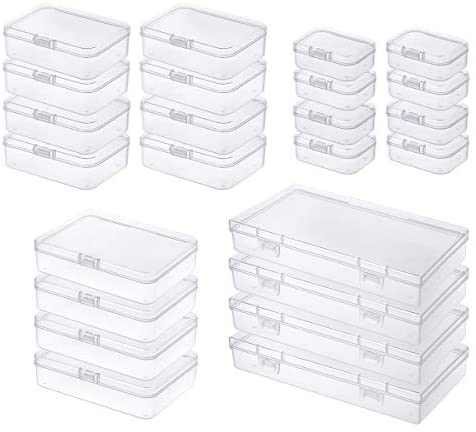 Small Bead Organizers, 15 Pieces Plastic Storage Cases Mini Clear