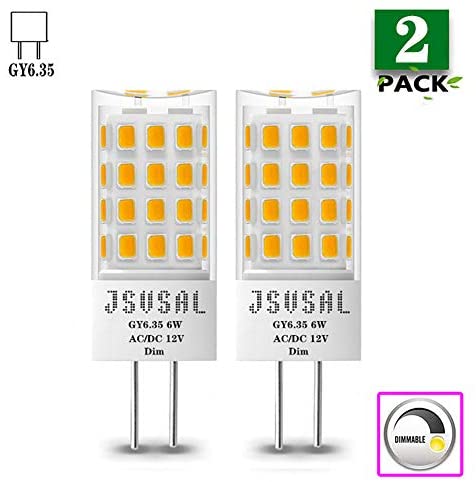 JSVSAL 2-Pack, Dimmable GY6.35 LED Bulb, T4 JC Type GY6.35/G6.35