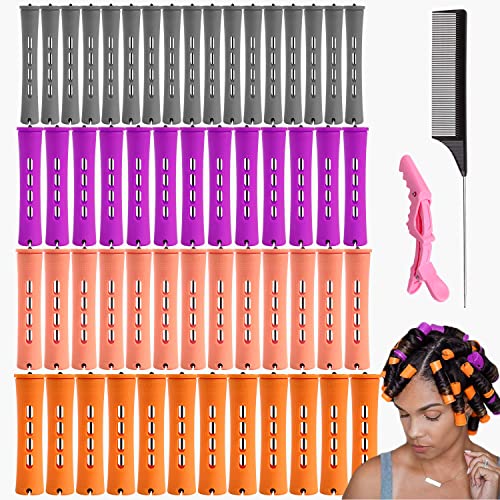 60pcs Perm Rods for Natural Hair, Perm Rods Set Medium Size Cold