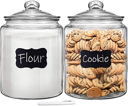 Large 1.5Gallon Glass Storage Jar, Airtight Glass Cookie Jar with