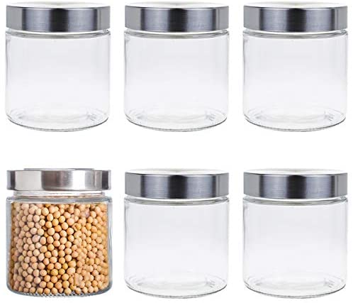 Cadamada Small Glass Jars, 1.5oz Mini Honey Jars with Silver Lids,Jute  Twine and Tag, Glass Yogert Jars,Candle Jar,Honey,Airtight