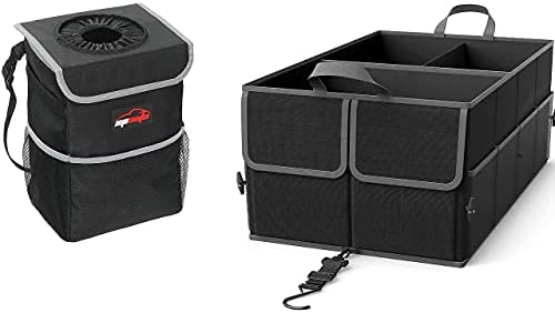 AUTOMEND PRO Car Trash Can with Lid - 25 L (6.6 Gallon) Large Hanging  Automotive Garbage Cans | Multipurpose Vehicle Organizer for Back Seat  Storage 
