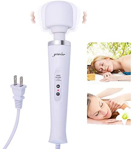 YEVIOR Cordless Personal Wand Electric Massager with 10 Powerful Pulse  Settings, Rechargeable Handheld Back Massager Wand Massage for Deep Muscles  Pain Relief (White)