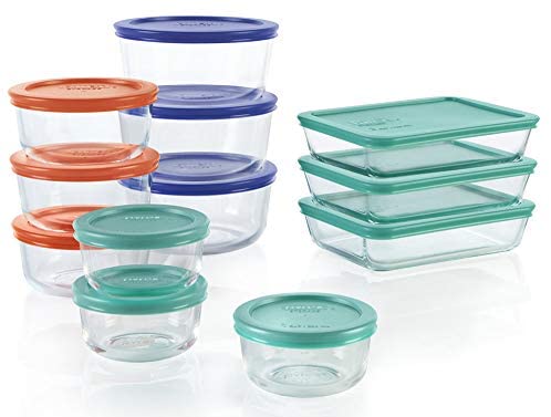 Luvan 2 Pack Large 60oz Glass food Storage Containers with Lids,Clear Glass  Meal Prep Containers